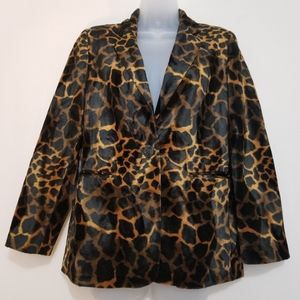 Sz 6P Vintage Harve Benard animal print blazer 204